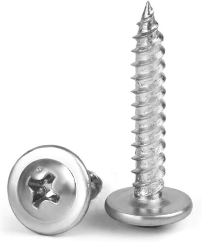 #8 X 1-1/4 Phillips Truss Head Wood Screws Stainless Steel 410 Quick Metal Self Tapping, Pack of 100 in Saudi Arabia