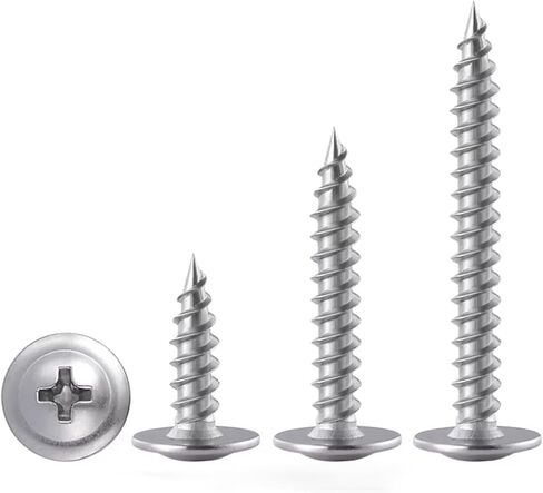 #8 X 1-1/4 Phillips Truss Head Wood Screws Stainless Steel 410 Quick Metal Self Tapping, Pack of 100 in Saudi Arabia