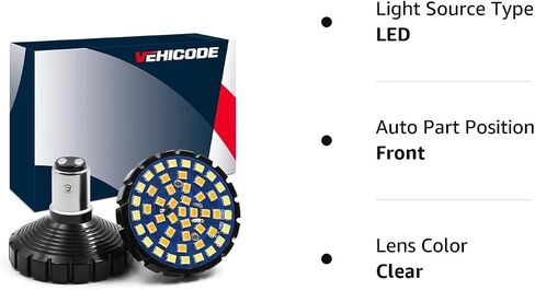 VEHICODE 1157 LED لمبة إشارة الانعطاف الأمامية ضوء أبيض كهرماني اللون مفتاح متوافق مع Harley Davidson Motorcycle Running Driving 2 بوصة مصباح وامض (عبوتان) in Saudi Arabia