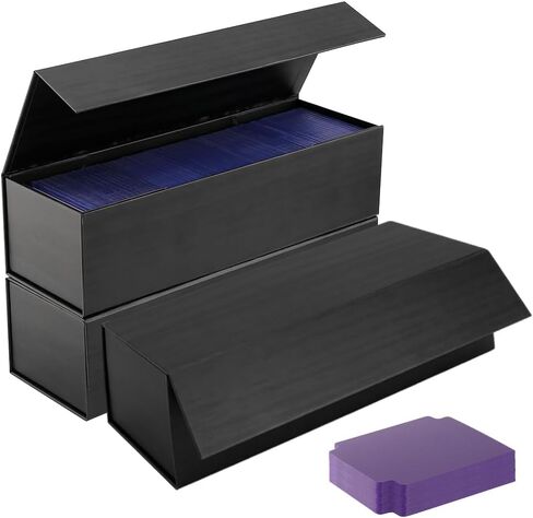Trading-Card Storage Box, Retro Wood Grain Card Storage Box with 30Pcs Dividers for TCG/Magic/Mtg Storage and Collection Fits 800 Cards,200 Card Sleeves(retro black -3pack) in Saudi Arabia