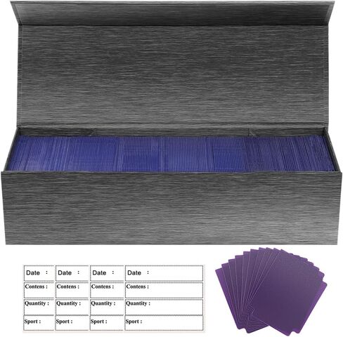 Trading-Card Storage Box, Retro Wood Grain Card Storage Box with 30Pcs Dividers for TCG/Magic/Mtg Storage and Collection Fits 800 Cards,200 Card Sleeves(retro black -3pack) in Saudi Arabia