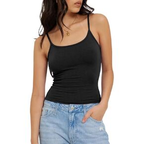 Women's Cami Tank Tops Adjustable Spaghetti Strap Camisole Tank Shirt Y2K Cami Tops in Kuwait