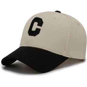Baseball Cap Vintage Letter C Hat Adjustable Clip for Universal Fit Baseball Hat