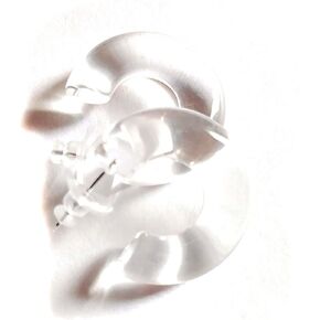 Lucite Earrings Clear Thick Hoop Earrings 1 inch Hoops Vintage Hoops