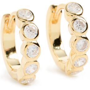 By Adina Eden Women's Bezel Huggie Earrings in Kuwait