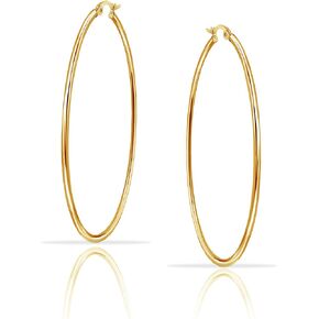Hoops & Loops 925 Sterling Silver 1.5mm High Polished Round Small Click-Top Hoop Earrings, 15mm-50mm for Women Men Teen Girls | Silver, Yellow Gold & Rose Gold