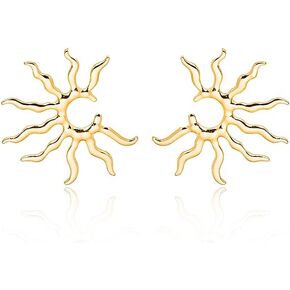 Creative Sun Stud Earrings,Geometric Rhinestone Pearl Star Dangle Earrings Jewelry for Women Girls Gifts