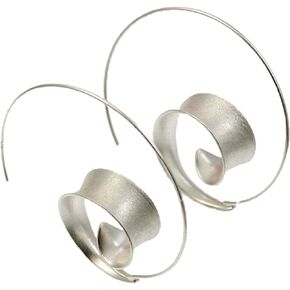 Spiral Hoop Earrings for Women Silver Spiral Earrings Bohemian Vintage Hoop Earrings Exaggerated Statement Earrings Geometric Earrings Jewelry Gift for Girls