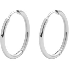 Edforce Stainless Steel Women Endless Small Rounded Tube Hoop Earrings