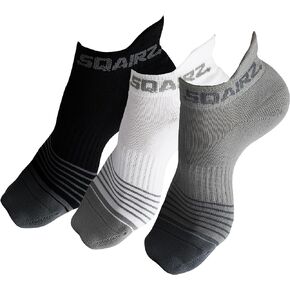 SQAIRZ Socks Golf, Womens Socks, Running Socks, Ankle Socks Women, Womens Ankle Socks, Womens Athletic Socks, Women Socks, Golf Socks Women, Running Socks Women, 3 Pack Includes, Grey, White, Black, in Kuwait