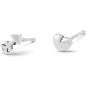 Boma Jewelry Sterling Silver Heart & Arrow Stud Earrings