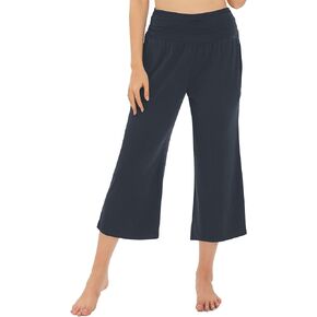 Urban CoCo Women's Comfy Yoga Capri Pants Casual Wide Leg Sweatpants High Waist Stretch Cropped Pants