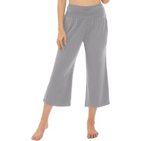 Urban CoCo Women's Comfy Yoga Capri Pants Casual Wide Leg Sweatpants High Waist Stretch Cropped Pants