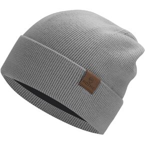 KDVOG Men Women Merino Wool Beanie Hat Winter Warm Knit Slouchy Cuffed Cap Skull Beanies for Cold Weather