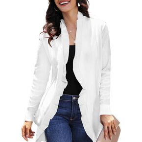 Famulily Cardigan Sweaters for Women Long Sleeve Open Front Coat Ruffle Collar Knit Cardigans