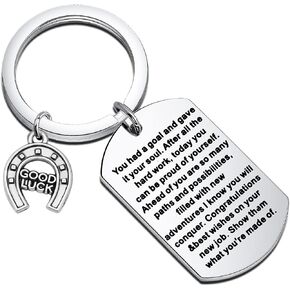 MYOSPARK New Job Keychain Gifts Best Wishes On Your New Job Good Luck Gift Coworker Leaving Gift New Beginnings Gift