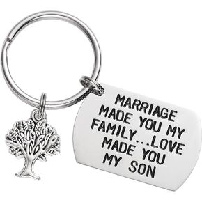 LParkin Stepson Gifts Son Keychains From Stepmother Stepfather Boys Keychain Men Gift