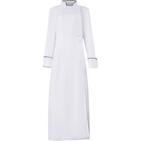 Faltern Clergy Robe for Women White Minister Robe Black Clergy Costume Priest Pastor Costume Outfit Cassock Robe