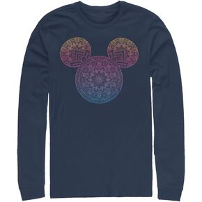 Disney Big & Tall Men's Classic Mickey Mandala Fill Tops Long Sleeve Tee Shirt