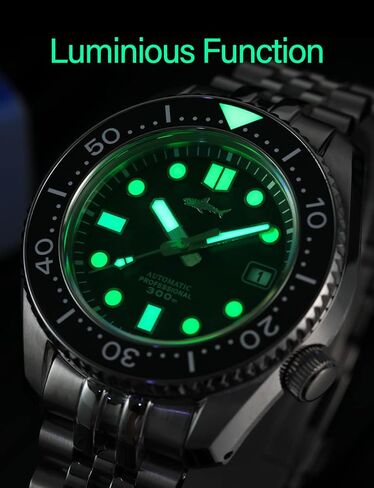 ساعة Heimdallr للرجال للغوص 300 متر مقاومة للماء NH35 أوتوماتيكية ميكانيكية فائقة مضيئة من الكريستال الياقوت ساعة يد رياضية للرجال، 3 وصلات، 5 وصلات in Kuwait