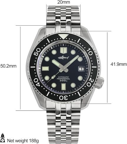 ساعة Heimdallr للرجال للغوص 300 متر مقاومة للماء NH35 أوتوماتيكية ميكانيكية فائقة مضيئة من الكريستال الياقوت ساعة يد رياضية للرجال، 3 وصلات، 5 وصلات in Kuwait