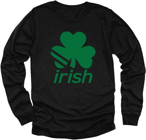 St Patricks Day Shirt Irish Shamrock Clover Youth Kids Long Sleeve T-Shirt in Saudi Arabia
