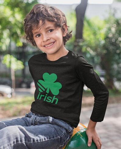 St Patricks Day Shirt Irish Shamrock Clover Youth Kids Long Sleeve T-Shirt in Saudi Arabia