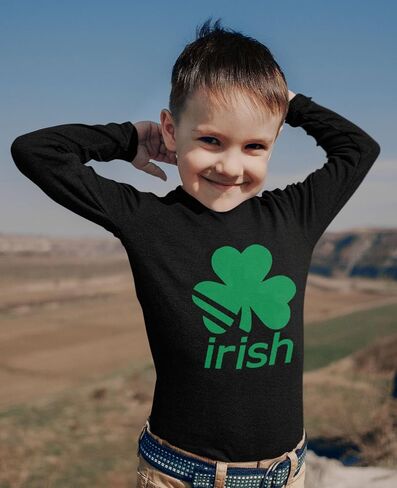 St Patricks Day Shirt Irish Shamrock Clover Youth Kids Long Sleeve T-Shirt in Saudi Arabia