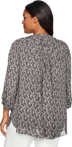 NYDJ Women's Plus Size 3/4 Sleeve Pintuck Blouse in Saudi Arabia