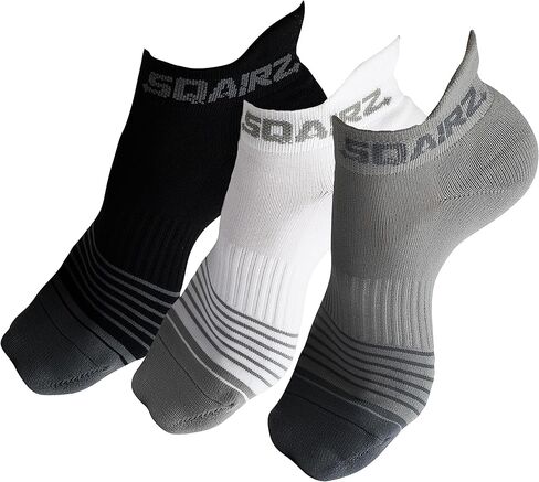 SQAIRZ Socks Golf, Womens Socks, Running Socks, Ankle Socks Women, Womens Ankle Socks, Womens Athletic Socks, Women Socks, Golf Socks Women, Running Socks Women, 3 Pack Includes, Grey, White, Black, in Kuwait
