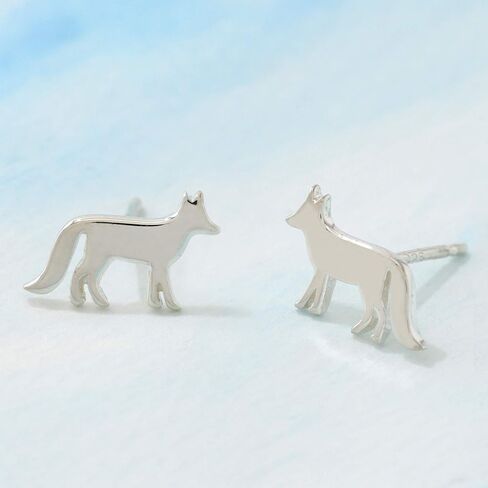 Boma Jewelry Sterling Silver Fox Stud Earrings in Saudi Arabia