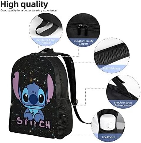 Qshakwia Cartoon Backpack 17 Inch Durable Laptop Backpack Lightweight Travel Backpack Laptop Daypack for Men Women Hiking Travel (Style-02) in Saudi Arabia