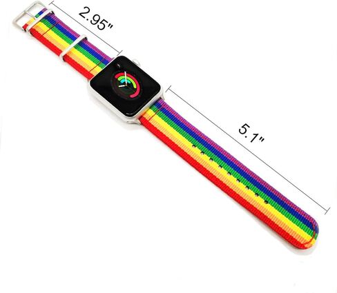 Tinsow قوس قزح معصمه حزام ساعة اليد مريحة الدنيم النسيج استبدال حزام (استيك) ساعة متوافق مع iWatch Series 5/4/3/2/1 in Kuwait