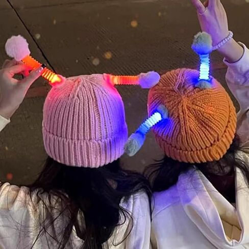 Beanie Hats for Men Women Cartoon Retractable Tentacles Parent-Child Cute Glowing Little Monster Knit Hat in Saudi Arabia