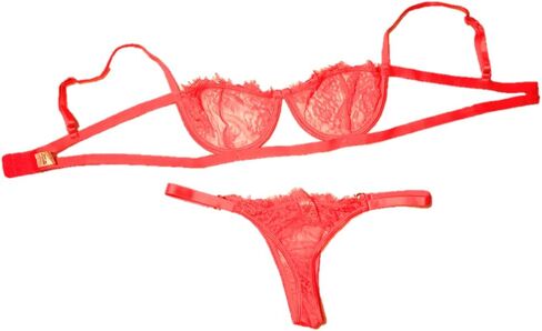 VERONICA’S SECRET Lingerie for Women 2-Piece Bra and Panty Set for Women with Floral Lace Spaghetti Strap in Kuwait