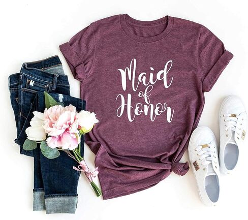 Maid of Honor Shirt. Wedding Party Shirt. Unisex T-Shirts. Bachelorette Party Shirts. in Saudi Arabia