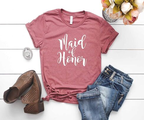 Maid of Honor Shirt. Wedding Party Shirt. Unisex T-Shirts. Bachelorette Party Shirts. in Saudi Arabia