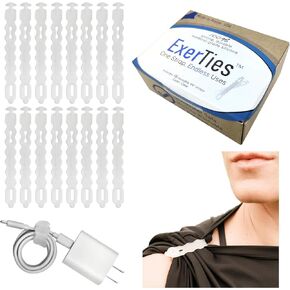 Silicone Shirt Sleeve Ties - Made in Maine USA - Medical Grade Silicone Cord Ties - Endless Uses: Silicone Ties for Cords, iPhones, & More - Silicone Cable Ties Reusable (16 Pack) (Black)