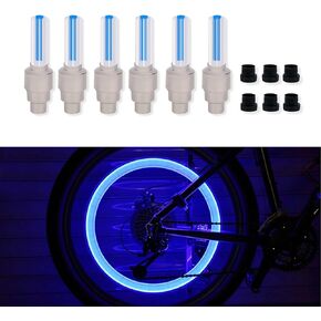 6PCS LED Wheel Lights, Tire Valve Light, Waterproof LED Flashing Light Replacements, Universal Automotive Decoration Accessories Tire Valve Cap Lamp for Car Truck SUV Motorcycle Bike