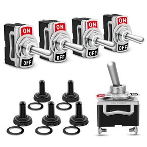 GOOACC 3 Gang Toggle Switch 12V Rocker Switch Panel with LED Light and Flip Cover Heavy-Duty ON Off Switch Plate 3 Pin SPST Rocker Switch，2 Years Warranty