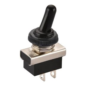 Metal Toggle Switch Flick Flip 12V 25A SPST On/Off 2 Positon 2 Pin for Car Dash Light with Waterproof Cap