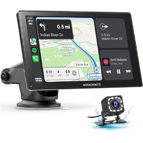 شاشة لمس Carplay لاسلكية مع كاميرا احتياطية: Carplay محمول وستيريو سيارة Android Auto، أجهزة استقبال صوت السيارة مع وصلة مرآة، ملاحة GPS، أجهزة استقبال صوت السيارة، ستيريو السيارة، بلوتوث (9 بوصات) in Kuwait