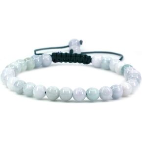 Natural Gemtone 6mm Round Beads Crystal Adjustable Braided Macrame Tassels Bracelets Unisex