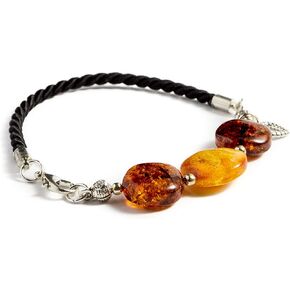 Handmade Amber Jewelry made of Baltic Gemstone for Adult, Bracelet with Clasp, wrist size 6.6-7.4 in