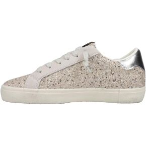 VINTAGE HAVANA Womens Palmer 1 Metallic Glitter Lace Up Sneakers Shoes Casual - Silver