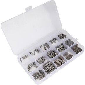 Marhynchus 140 Pcs Round Ended Feather Key Set Keys Stock Assortment Square parallel key 3/4/5/6mm Other Power Tool Accessories Power Tool Accessories Other Power Tool Accessories