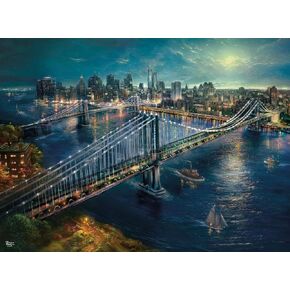 Buffalo Games - Silver Select - Thomas Kinkade - Moonlight Over Manhattan - 1000 Piece Jigsaw Puzzle for Adults -Challenging Puzzle Perfect for Game Nights - Finished Size is 26.75 x 19.75