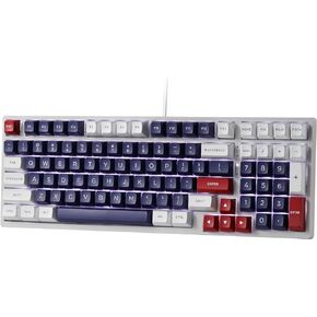LTC NB981 Nimbleback 98 Keys Wired Mechanical Keyboard, 96% Gaming Keyboard w/White Backlit, Red Switch, 2-Layer Foam, Eclipse Black