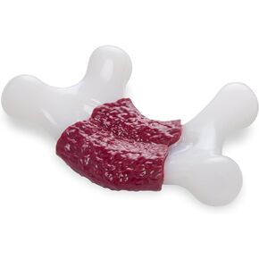 TSPRO Durable Nylon Dog Chew Toys for Aggressive Chewers, Real Beef Flavor, Indestructible Nylon Dog Bones for Medium to Large Dogs (Bone)