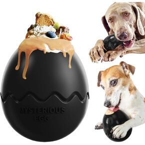AUTENS Fillable Dog Chew Toy Interactive Dog Slow Feeder for Chew Fetch Chase and Catch Large Size Food Grade TPR Dog Toy for Large Medium Dogs (Red)